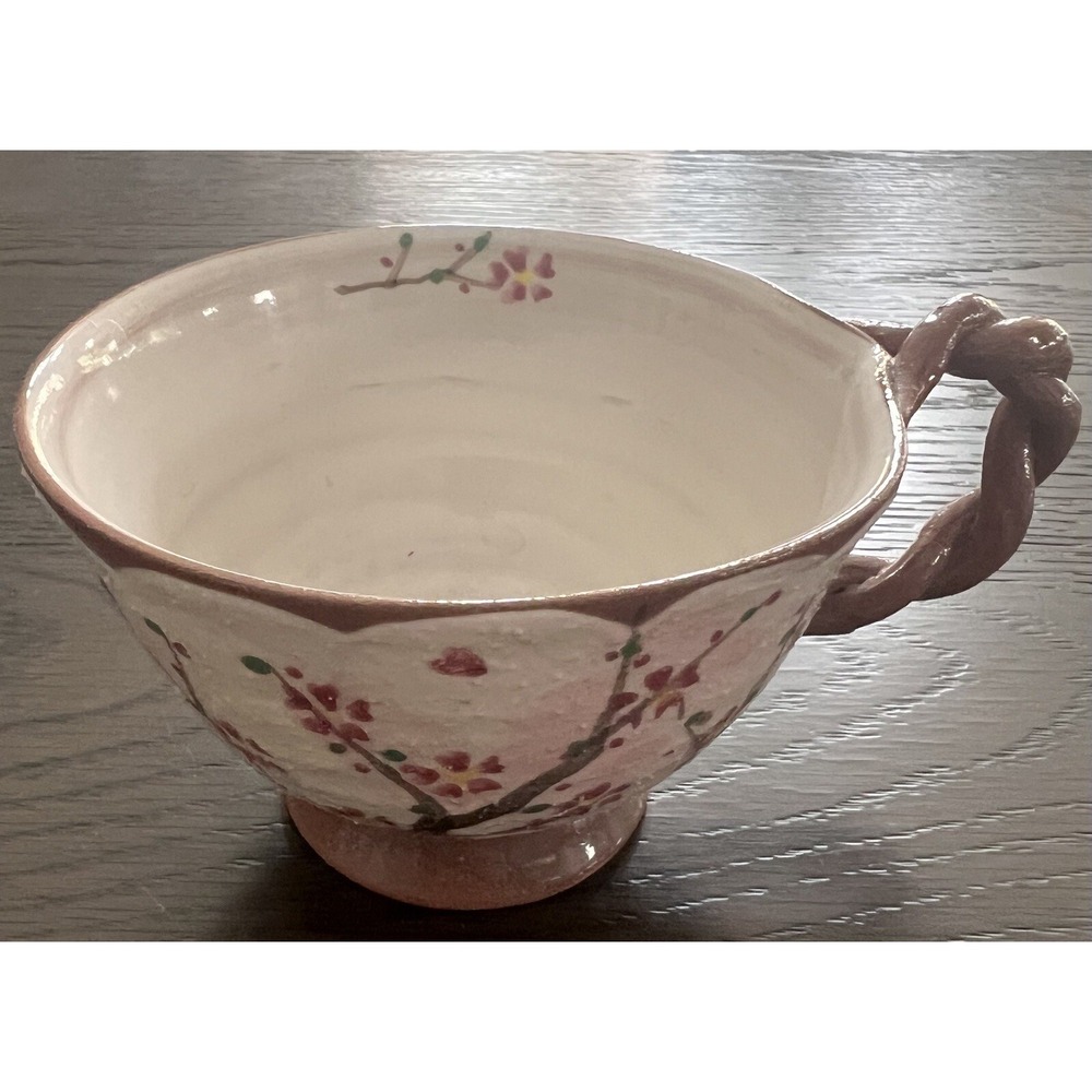 Japanese Kiyomizu Ware Cherry Blossom Tea Cup